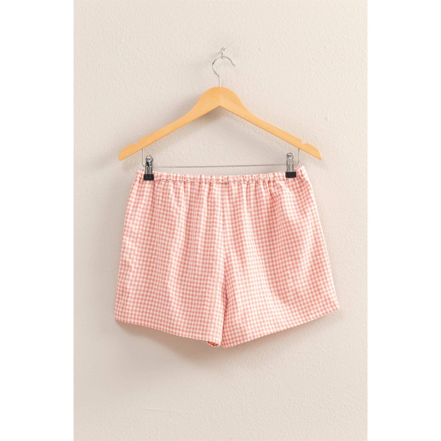 Gingham Pattern Relaxed Fit Shorts