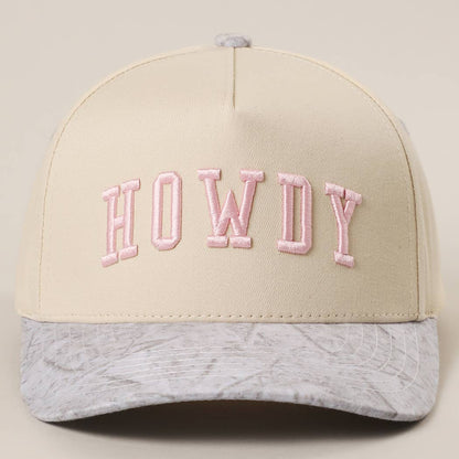 HOWDY Embroidered Two-Tone WHITE CAMO Trucker Hat