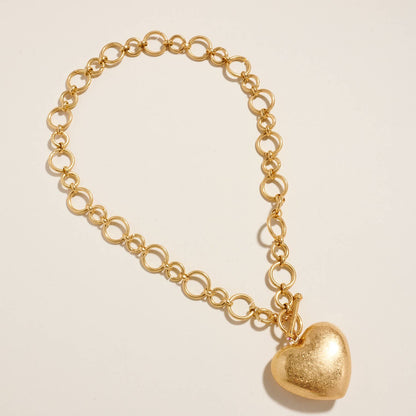 Valentines Day Heart W Toggle Clasp Short Necklace