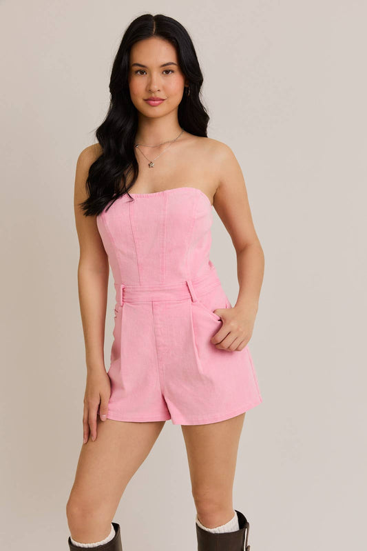 TUBE DENIM ROMPER