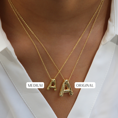 Initial Balloon Bubble Gold Necklace